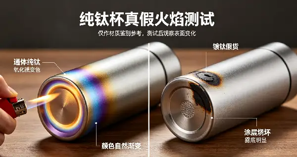 纯钛真假火焰测试 纯钛真假火焰测试