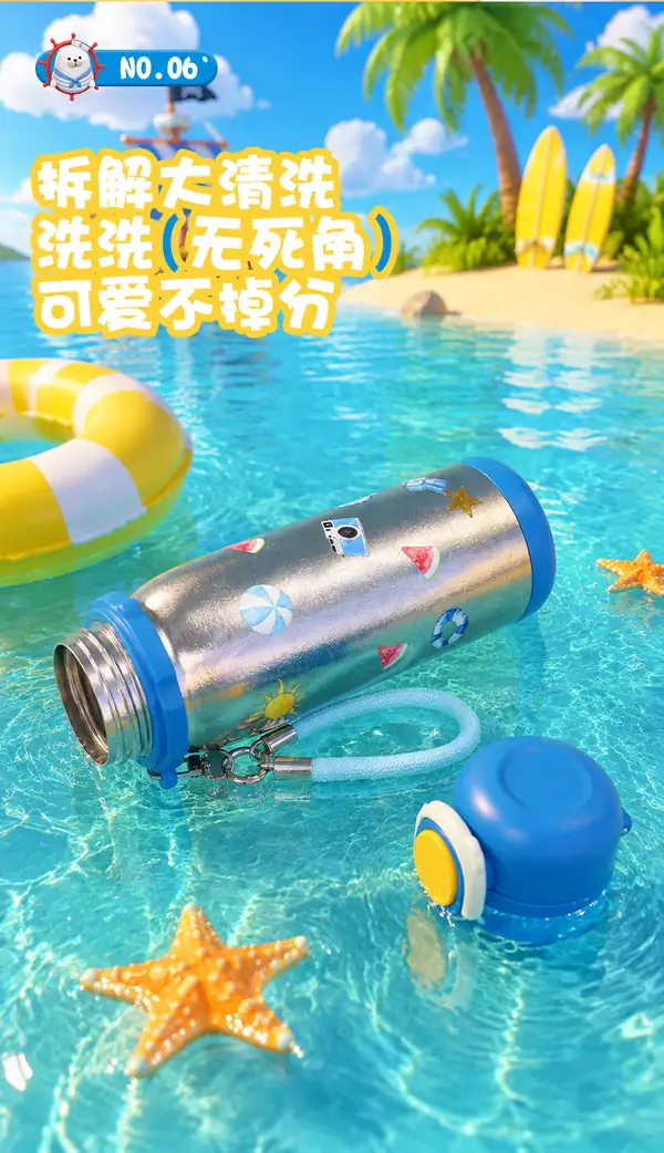 纯钛儿童水杯拆卸清洗设计 纯钛儿童水杯拆卸清洗设计