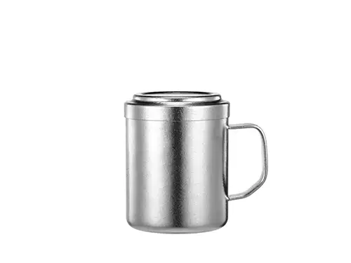 450ML户外纯钛双层便携泡茶杯
