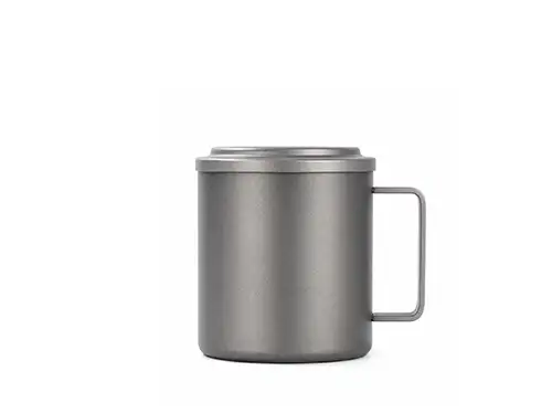 400ml户外双层纯钛马克杯