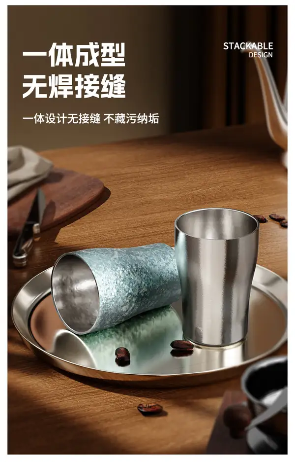 纯钛户外水杯一体成型结构细节展示 纯钛户外水杯一体成型结构细节展示
